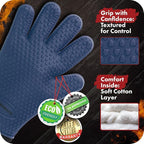 Kitchen perfection XL Silicone Smoker Oven Gloves-Extreme Heat Resistant BBQ Gloves-Handle Hot Food Right on Your Grill Fryer&Pit|Waterproof Grilling Cooking Baking Mitts|Superior Value Set+3 Bonuses