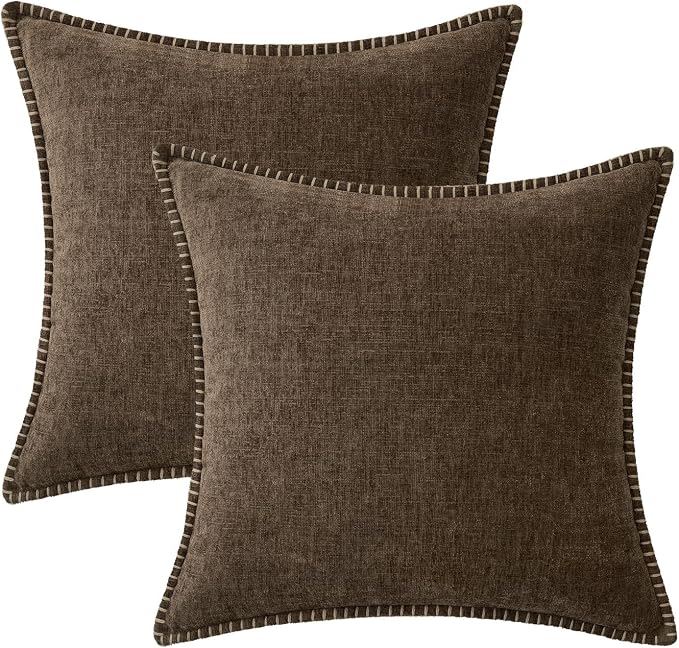 MIULEE Decorative Couch Throw Pillow Covers 20x20 Inch Brown 2 Pack | Farmhouse - Image 8
