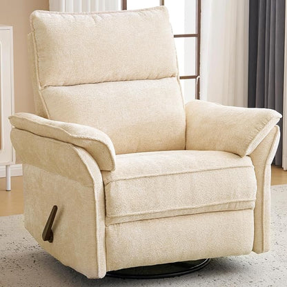 Oversized Recliner Chair, Chenille Glider Rocking Nursery Chair by Rhevoy