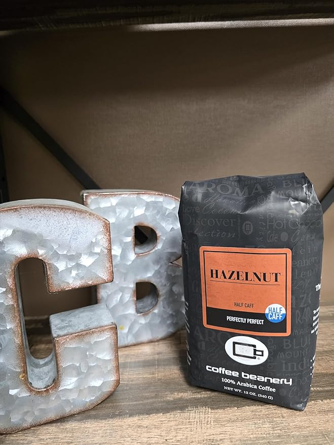 Half Caff Hazelnut Flavored Coffee | 12oz Ground | 100% Specialty Arabica