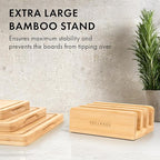 Bamboo Wooden Cutting Boards for Kitchen, Cutting Board Set of 3, Chopping Boards with Juice Groove for Meat, Cheese & Vegetables - Durable, Double sided wood cutting board with serving Compartments