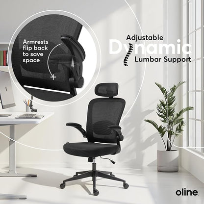 Oline ErgoAir Ergonomic Office Chair – Adjustable Lumbar Support, Flip-Up - Image 6