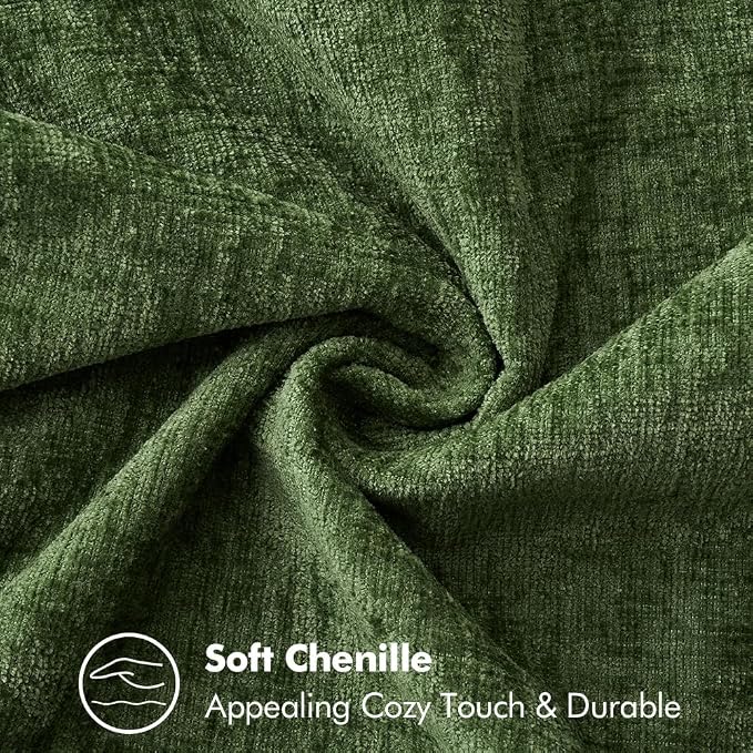 MIULEE Decorative Euro Sham Pillow Covers 24x24 Inch Forest Green 2 Pack | - Image 3