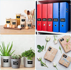 Chalkboard Labels - 300pcs Waterproof Reusable Blackboard Stickers with 2 Free Erasable White Chalk Marker, Mini Decorative Chalk Labels for Jars Containers Kitchen Home Pantry Office