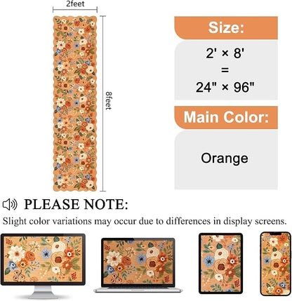 DUKINO 2x8 Washable Runner Rug, Floral Non Slip Kitchen Runner Rug, Soft Throw - Image 2