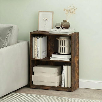Furinno Gruen Book Shelf, 2-Tier Small Bookshelf, Bookcase - Image 4