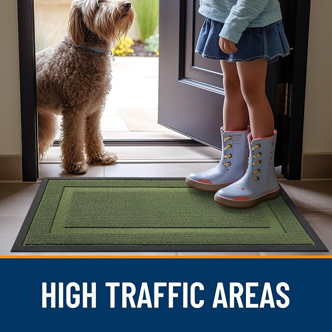 OLANLY Front Door Mat Outside 59x23, All-Season Heavy-Duty Rubber Doormat | - Image 6