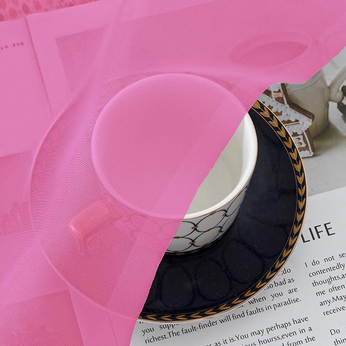 Hot Pink Sheer Curtains for Bedroom Living Room 90 Inches Long, Elegant Solid - Image 9