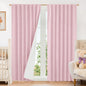Pink 100% Blackout Linen Curtains 84 Inch by LAMIT