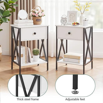 VECELO Nightstands Set of 2, Modern Bedside End Tables, Night Stands - Image 7