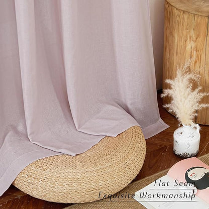 NICETOWN Blush Pink Linen Curtains - Image 6