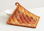 Maison d' Hermine Pot Holders 100% Cotton Heat Resistant Potholders 8" x 8" Hot Pads with Loop BBQ, Cooking, Baking, Grilling, Kitchen, Handling Hot Pans (Pack of 1, Thanksgiving Tartan)