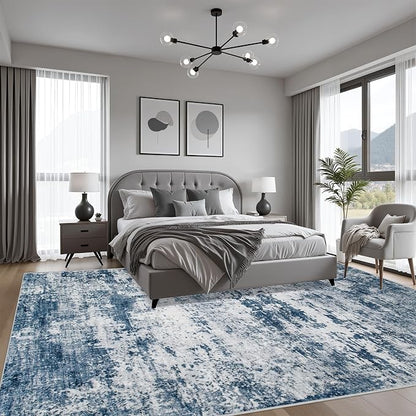 9x12 Area Rug Living Room Rug: Washable Modern Abstract Soft Thin Rug Indoor - Image 4
