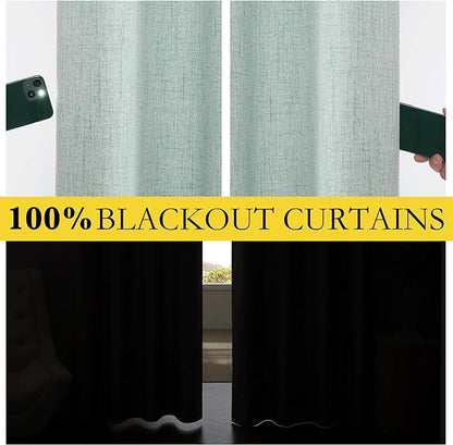 NICETOWN 100% Absolutely Blackout Linen Curtains - Image 2