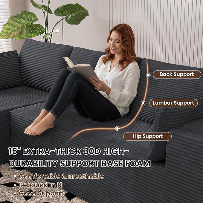 106" Cloud Sectional Boneless Couches - Image 7