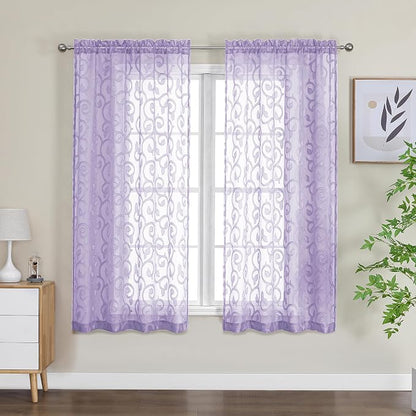 Furman Sheer Curtains 63 inch Length by OWENIE