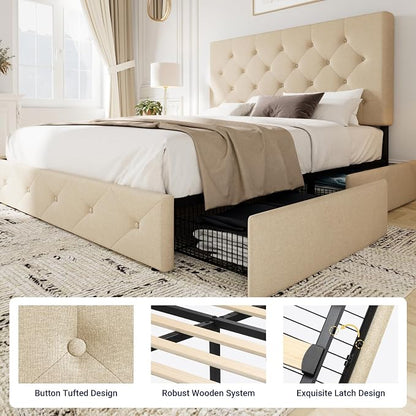 Allewie Upholstered Full Size Platform Bed Frame - Image 6