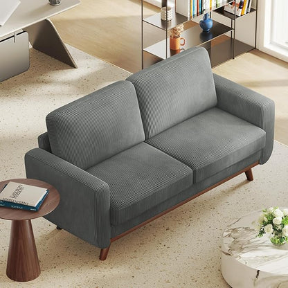 Vesgantti 68" Loveseat Sofa Dark Gray, Comfy Corduroy Couch - Image 7