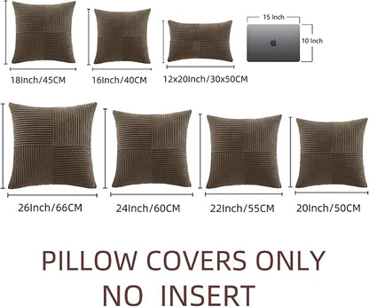 Fancy Homi 2 Packs Dark Brown Decorative Throw Pillow Covers 12x12 Inch - Image 6