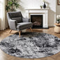 Rugflix Round Area Rugs 4Ft for Living Room, Washable Black Grey Circle Rug | by RugflixAreaRugs