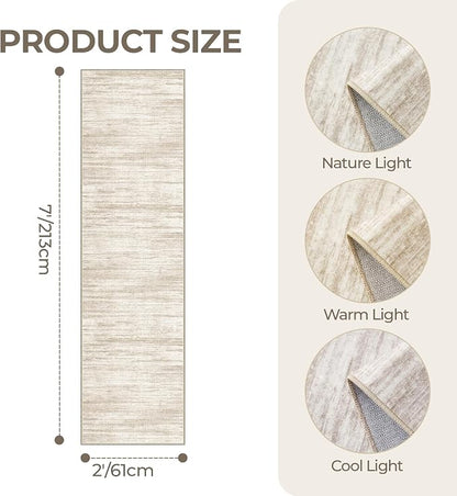 2x7 Runner Rug Non Slip, Washable Hallway Runner Rug, Nursery Room, Soft Runner - Image 2