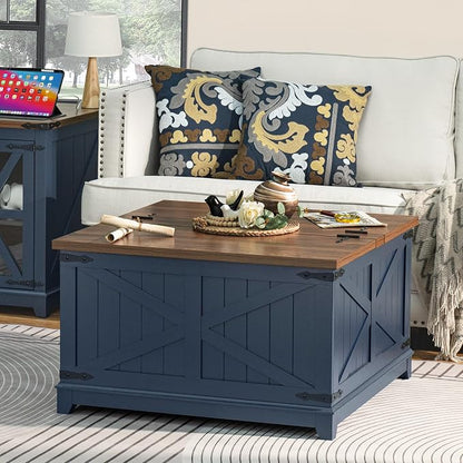 Farmhouse Coffee Table Set of 3, Furniture Set - Image 2