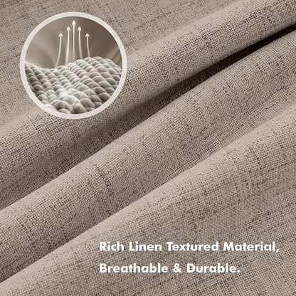 MIULEE 100% Blackout Linen Burlap Curtains - Image 3