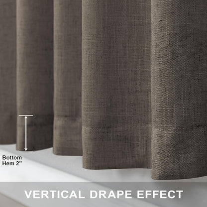 96 Inch Long Dark Brown Living Room Curtains - Image 7
