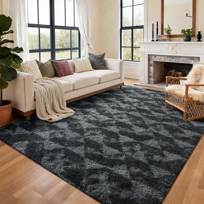 8x10 Ft Extra Large Shag Rugs for Bedroom Living Room for Men Boys, Tie Dyed - Image 3