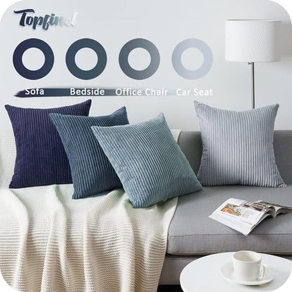Topfinel Navy Blue Euro Shams Decorative Throw Pillow Covers 26x26 Inch Set of 4 - Image 6
