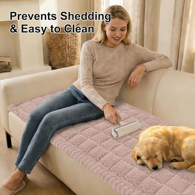 Smiry Couch Cover for Dogs, Non Slip Fuzzy Pet Sofa Arm Covers Washable | Sofa - Image 4