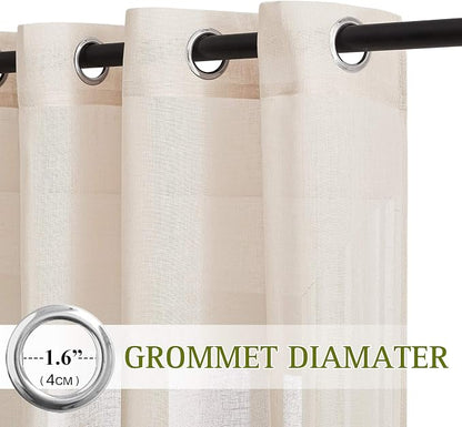 NICETOWN Sliding Door Curtains Linen Sheer Textured, Grommet Semi Sheer Keep - Image 3