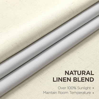 Joydeco Pinch Pleated Linen Curtains - Image 2