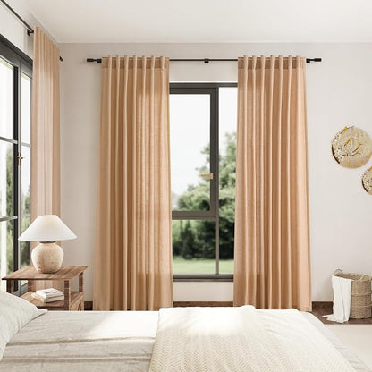 Camel Linen Curtains 80 Inches Long - Image 7