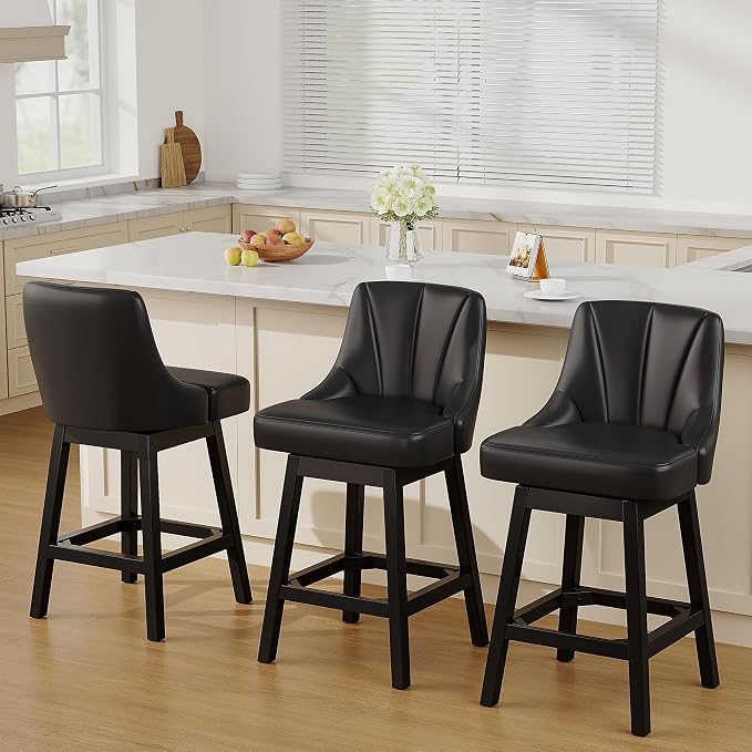 YaFiti Swivel Bar Stools Set of 2, 26 Inch Counter Height Bar Stools - Image 7