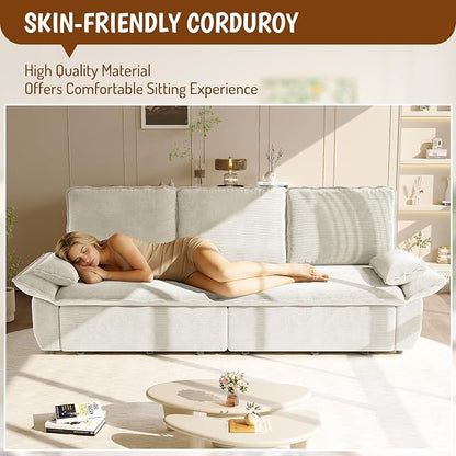KEIKI 94.5" King-Size 3-in-1 Convertible Sleeper Sofa, Oversized Pull-Out Couch - Image 6