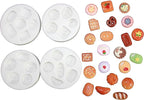 Lovely Small Items Silicone Fondant Molds Set For Cake Topper, Gumpaste, Candy & Chocolate, Polymer Clay and More (Round Food Items)