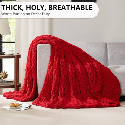 L'AGRATY Chunky Knit Throw Blanket - Image 5