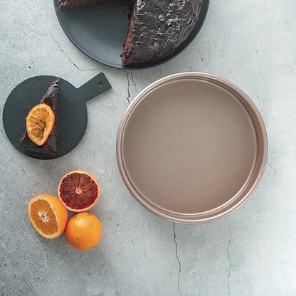 HAPPIELS Non Toxic Nonstick 9 inch Round Cake Pans Set of 2 | Quality Non Stick 9 inches Layer Circle Cake Pan 2 inches Deep | Best 9in Baking Pan PFOA, BPA free Nontoxic | 9inch 9inches Cake Pans Set