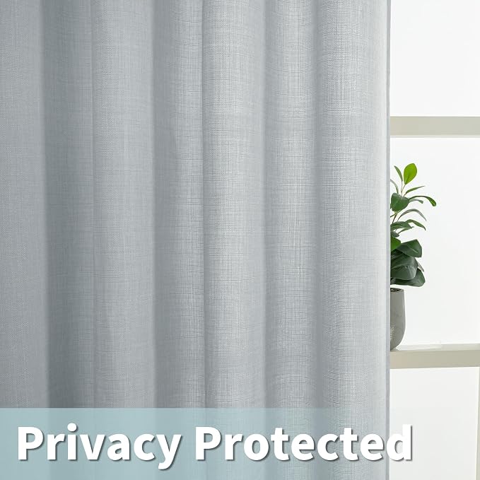 Light Filtering Faux Linen Curtains - Image 4