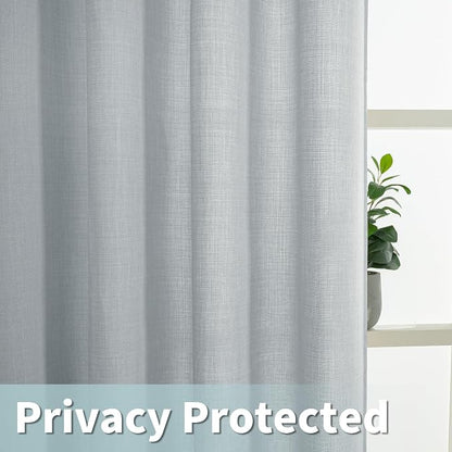 Light Filtering Faux Linen Curtains - Image 4