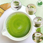 Matcha Whisk Set, 7 Pcs Ceramic Matcha Kit, Matcha Bowl with Spout, Matcha Whisk, Holder, Stainless Sifter, Bamboo Scoop and Tea Towel, Matcha Gift Set for Matcha Tea Lovers