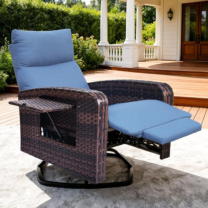 ZZW Outdoor Recliner Chair, Wicker Patio Recliners by zzw