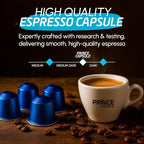 Prince Caffe Espresso Pods – Premium Intensity 8, Medium-Dark Roast, The Espresso Coffee Pods Are Compatible with Nespresso Original Line Machines, 30 Count (3 x 10 Capsules) Premium Quality Coffee Capsules.