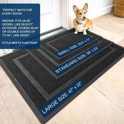 OLANLY Front Door Mat Outside 71x47, All-Season Heavy-Duty Rubber Doormat | - Image 2