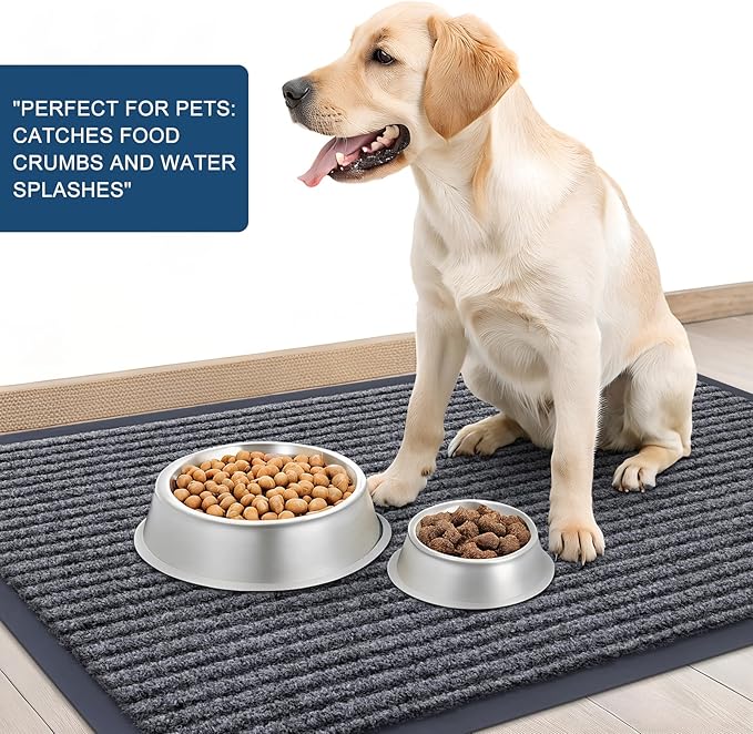 OLANLY Front Door Mat 59x30, Waterproof Heavy-Duty Indoor Outdoor Doormat | Grey - Image 6