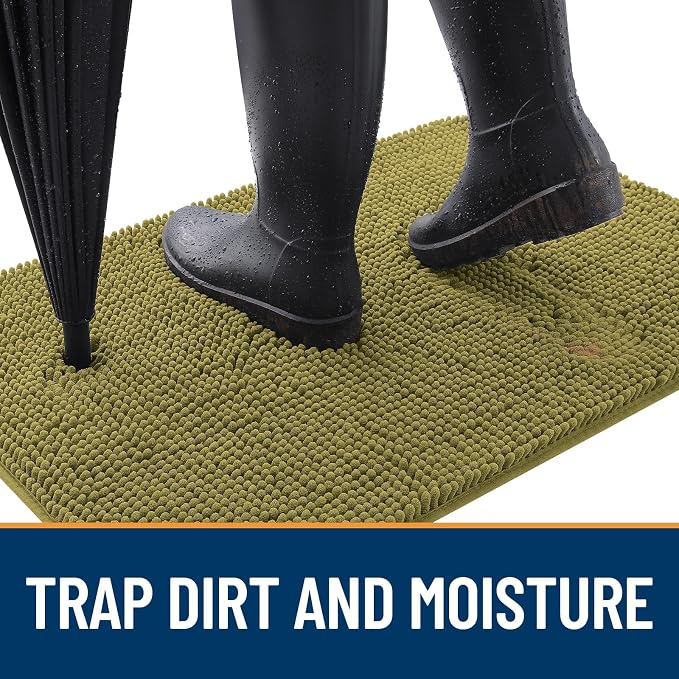 OLANLY Dog Door Mat for Muddy Paws 44x24, Super Absorbent Chenille Mud Mat | - Image 2