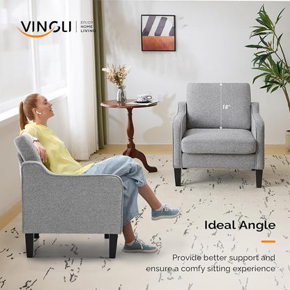VINGLI Accent Chairs for Living Room Mid Century Modern Chair Sofa Chair - Image 4