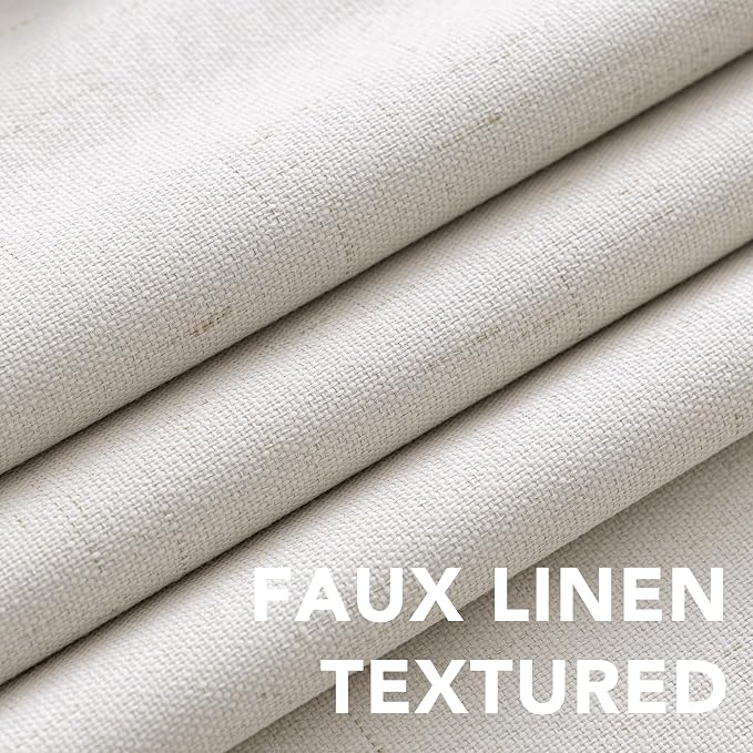 H.VERSAILTEX Linen Blackout Curtains Durable Thick Textured Linen Look 100% - Image 4