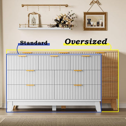 BORNOON Fluted 7 Drawer Dresser, 47.2" Wide Modern Boho Chest of Drawers - Image 3